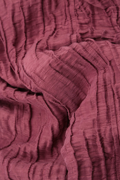 Dropped Edge Antique Ruby Crinkled Silk Tunic 5