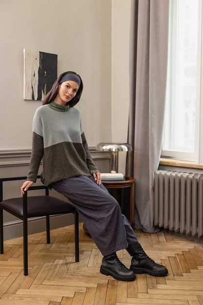 Dual Khaki &amp; Pistachio Wool Sweater 6