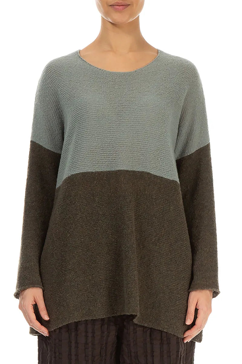 Dual Khaki &amp; Pistachio Wool Sweater 2