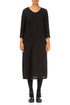 Crinkled Black Silk Midi Dress 1