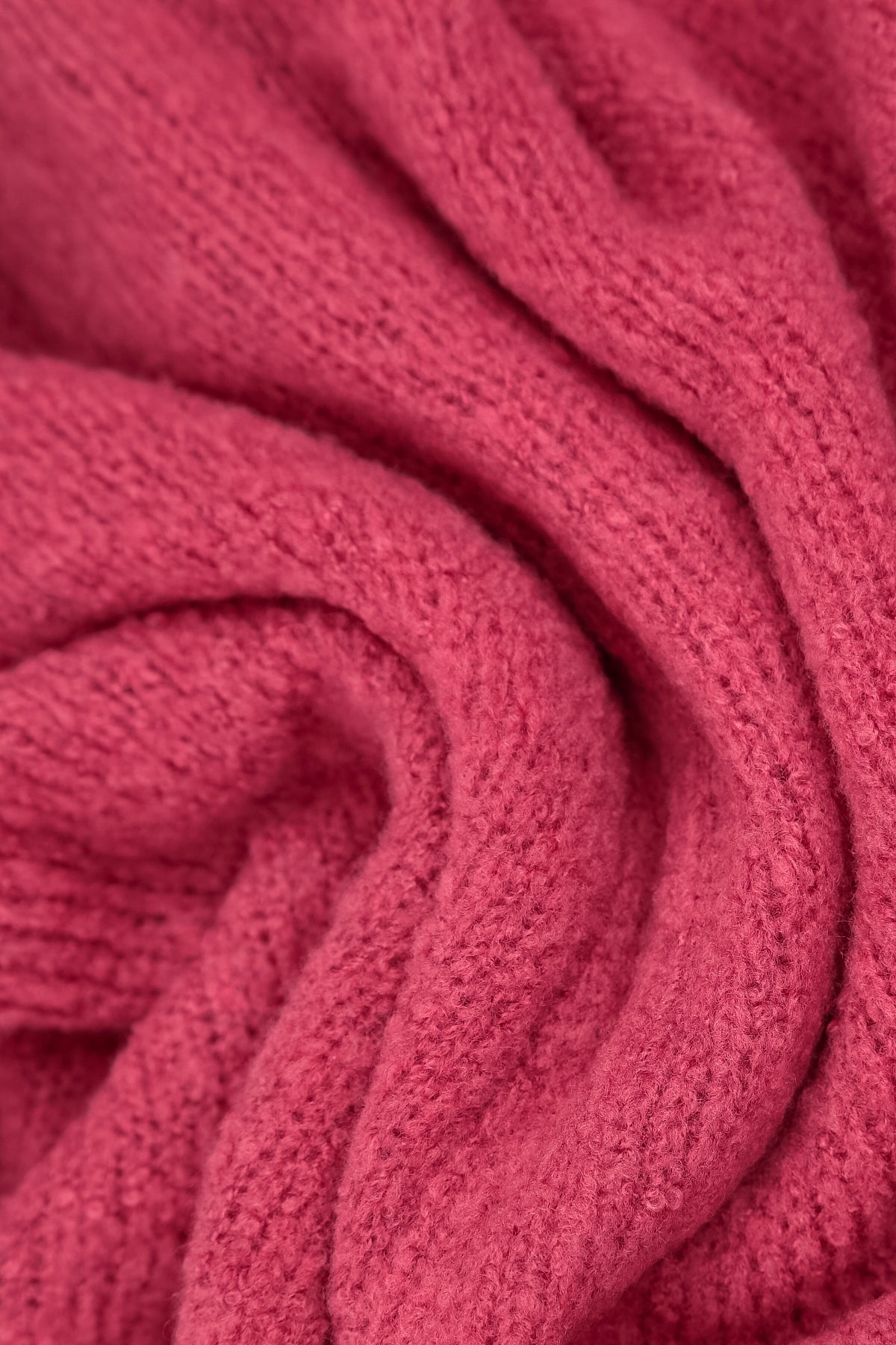 Exposed Seam Berry Rose Wool Sweater 5