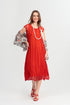 Flame Orange Crumpled Silk Chiffon Dress 1