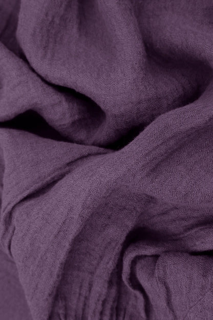 Flared Amethyst Crêpe Linen Dress 5
