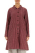 Flared Antique Ruby Checkered Linen Cotton Jacket 1