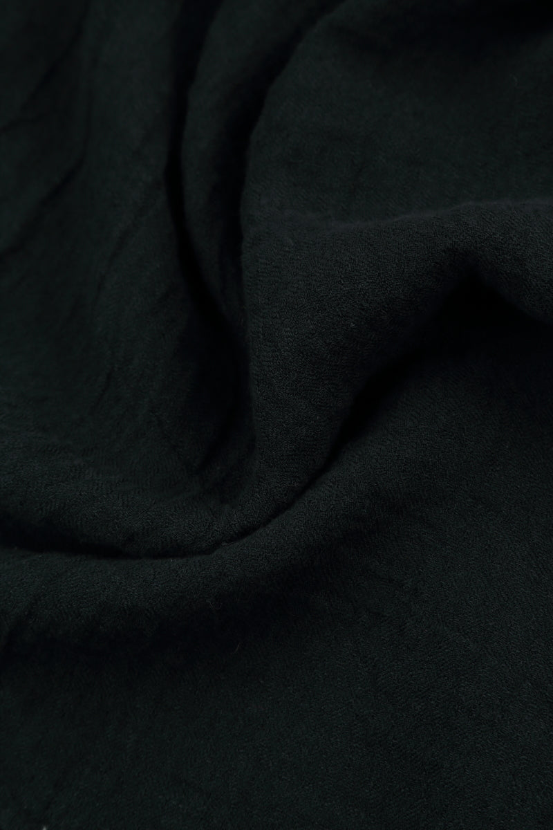 Flared Black Crêpe Linen Dress 5