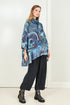 Flared Crinkled Blue Reverie Silk Linen Shirt 1