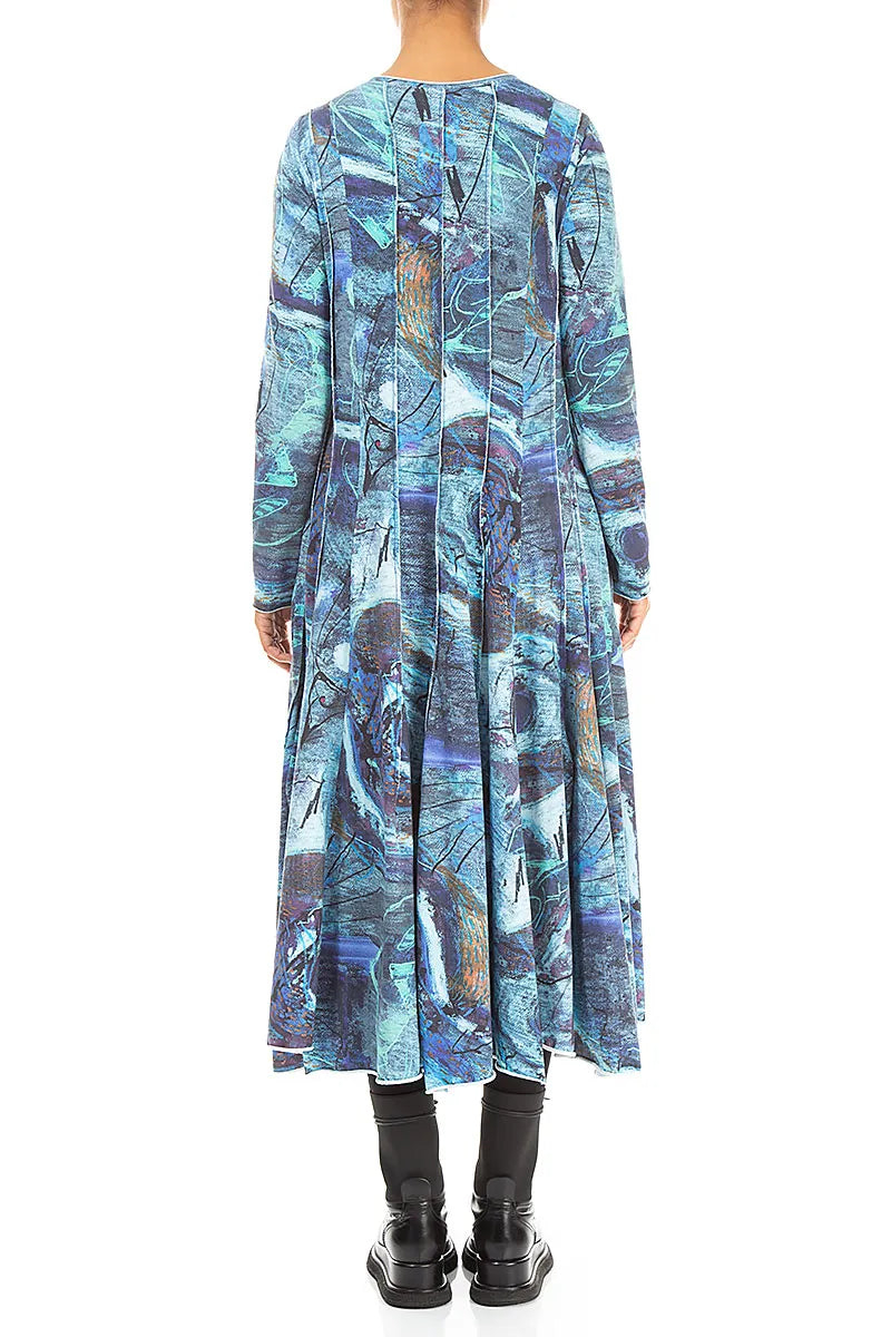 Flared Maxi Blue Reverie Cotton Dress 3