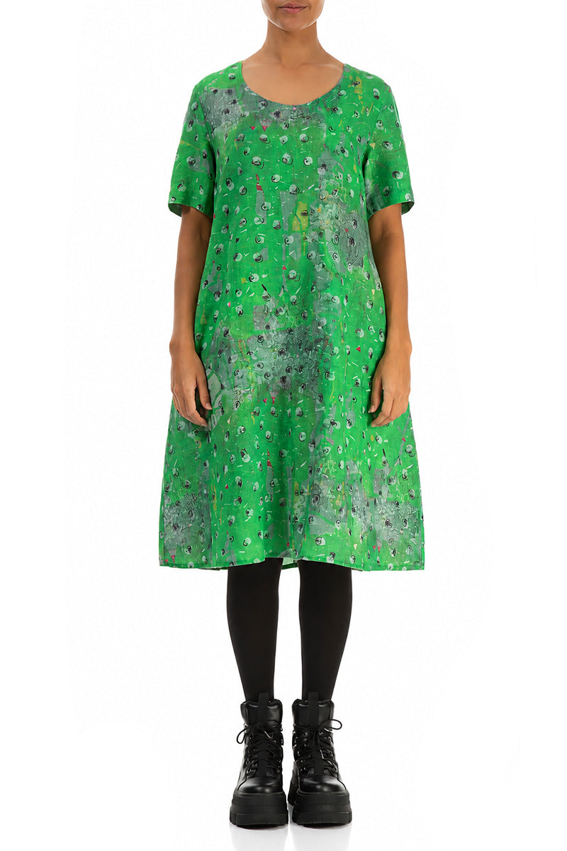 Flared Midi Meadow Linen Dress 1