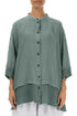 Flared Sage Linen Shirt 1