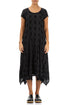 Flared Textured Bubbles Graphite Linen Dress 1