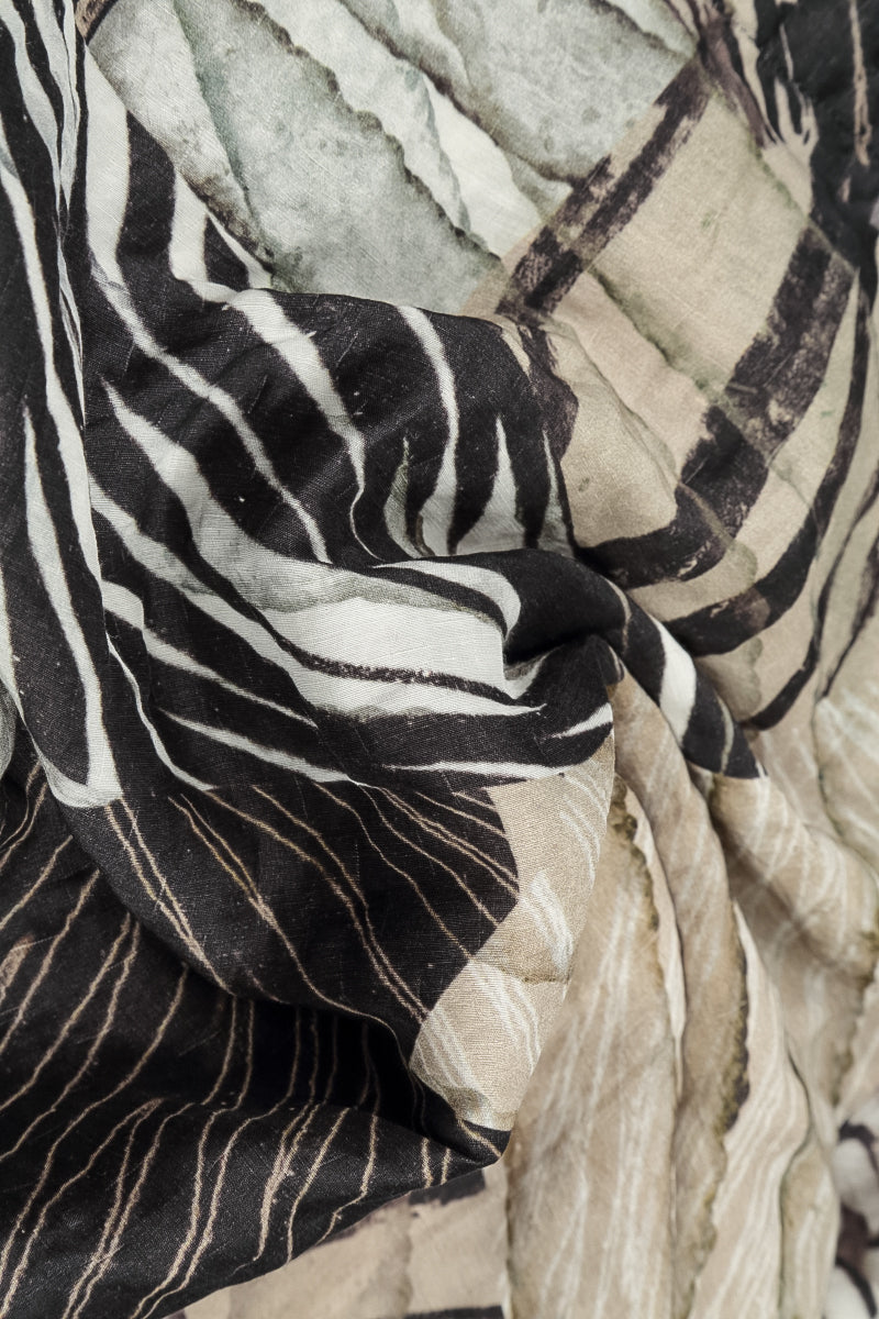 Flared Textured Wild Ink Silk Linen Tunic