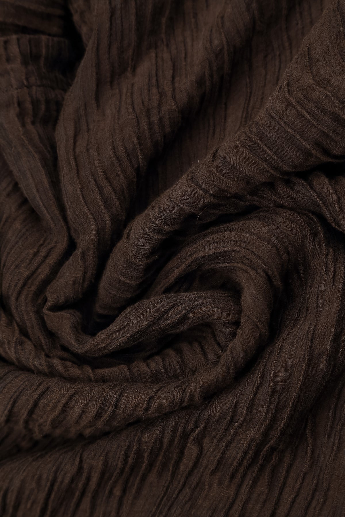 Flared Truffle Brown Crinkled Silk Skirt 4