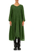 Floaty Shamrock Green Check Linen Midi Dress 1
