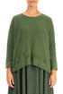 Flowers Dark Sage Wool Sweater 1