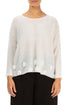 Flowers White Wool Sweater 1
