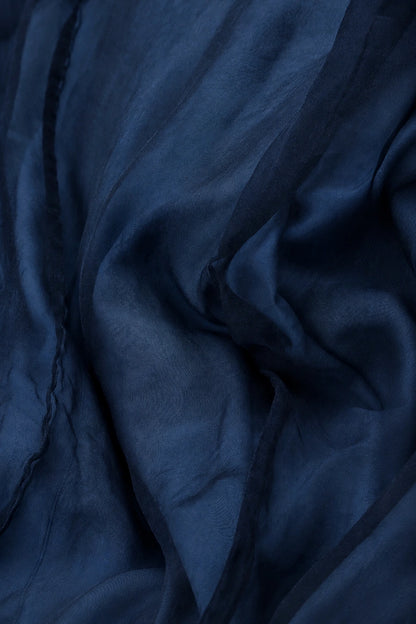 Flowing Azure Silk Chiffon Dress