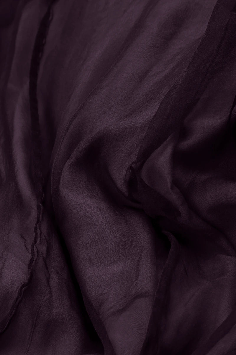 Flowing Deep Plum Silk Chiffon Dress 6