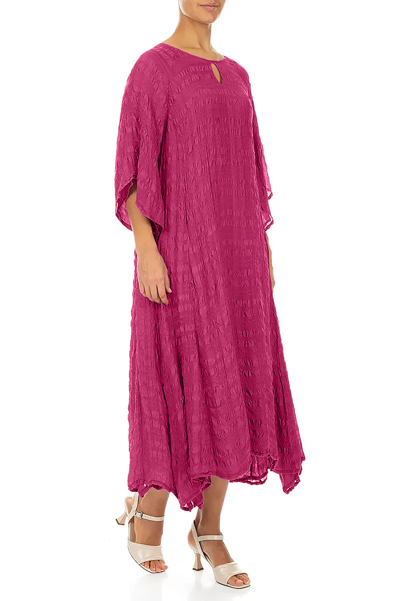Flowing Fuchsia Layered Silk Dress 3