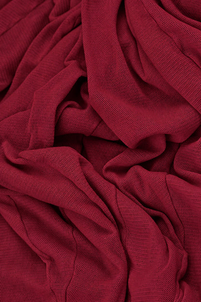 Flowing Ruby Mesh Soft Cotton Dress