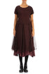 Flowy Dotty Burgundy Silk Chiffon Dress 1