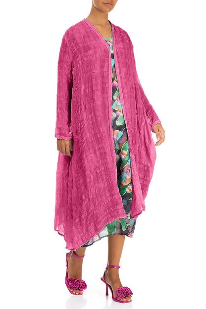 Flowy Fuchsia Light Silk Jacket 3