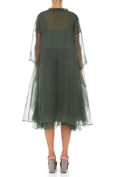 Flowy Sage Silk Chiffon Jacket 3