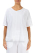 Frayed Hem Off White Cotton Top 1