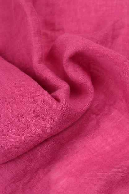 Frill Fuchsia Gauze Linen Dress 5