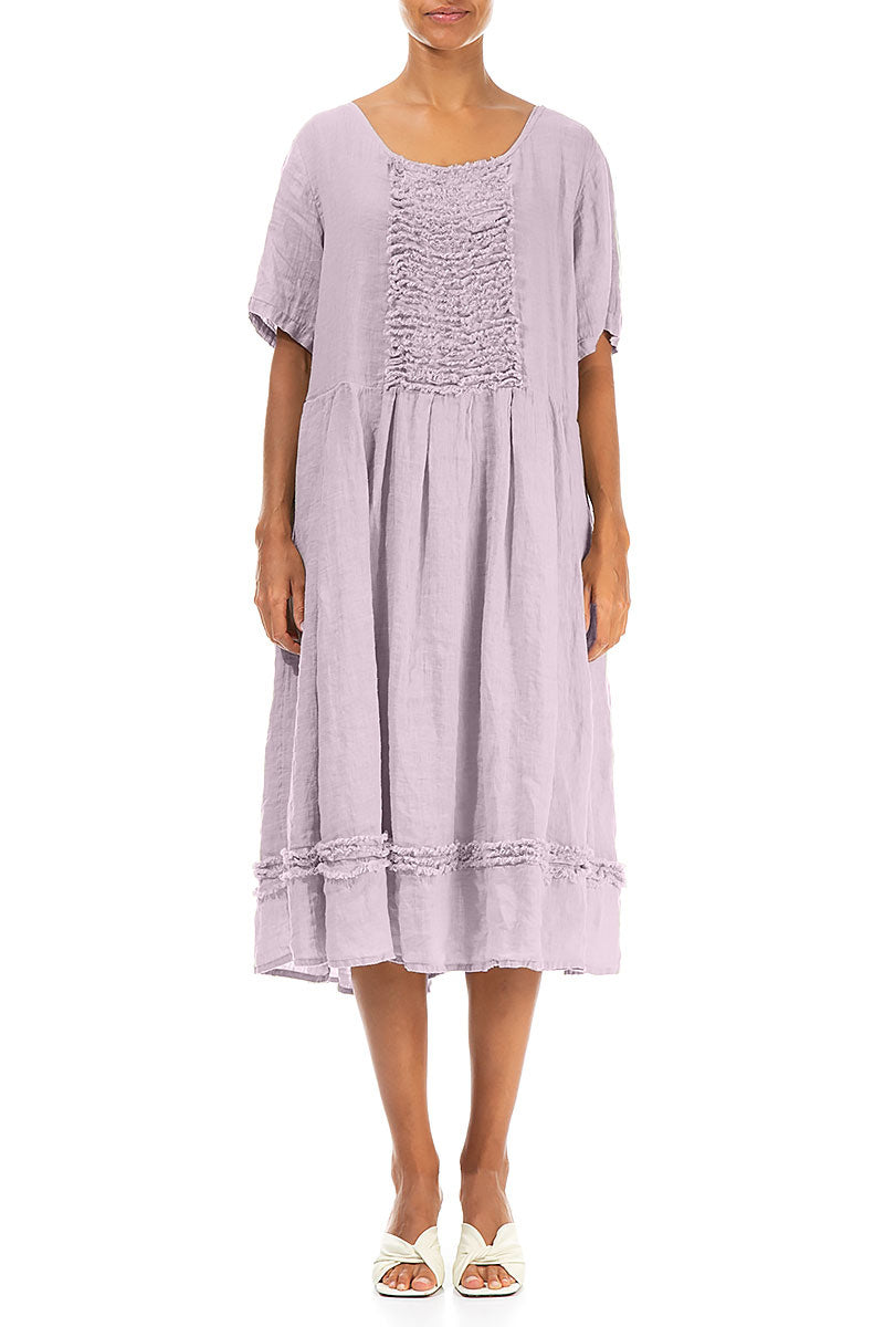 Frill Lilac Gauze Linen Dress 1