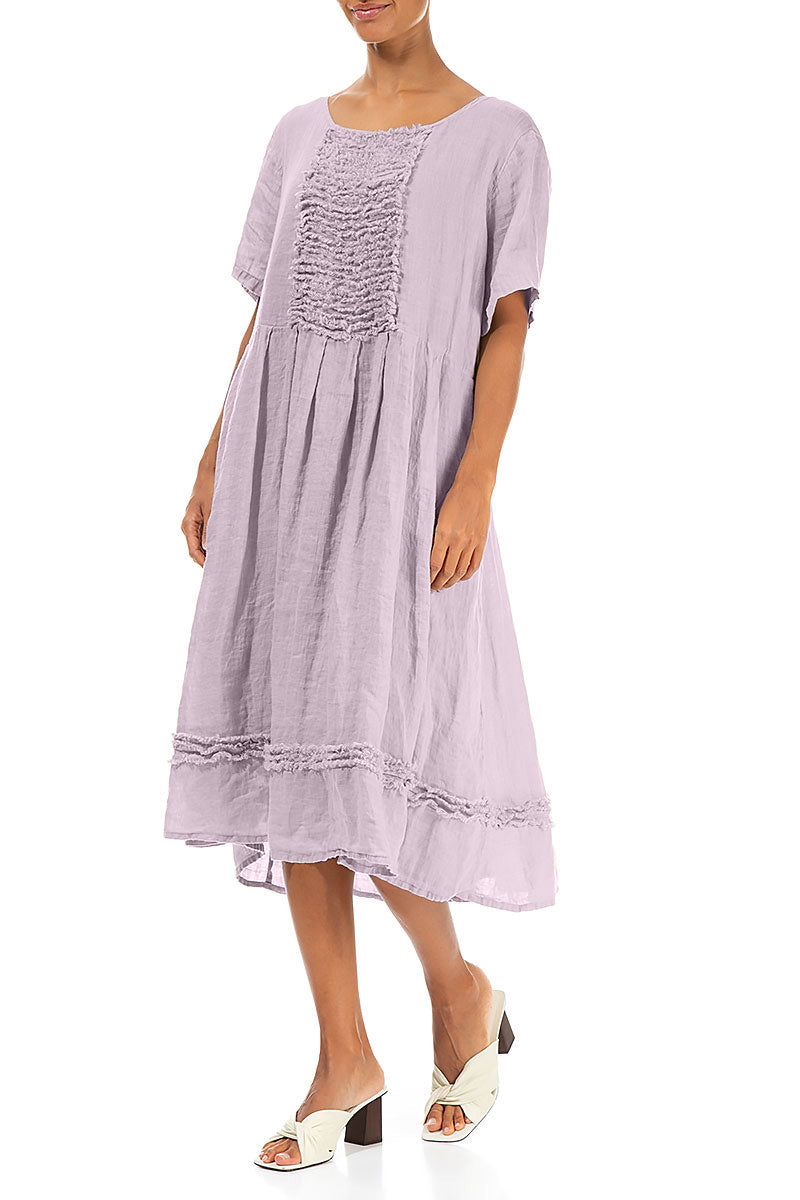 Frill Lilac Gauze Linen Dress 3