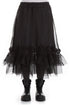 Frilled Black Silk Chiffon Skirt 1