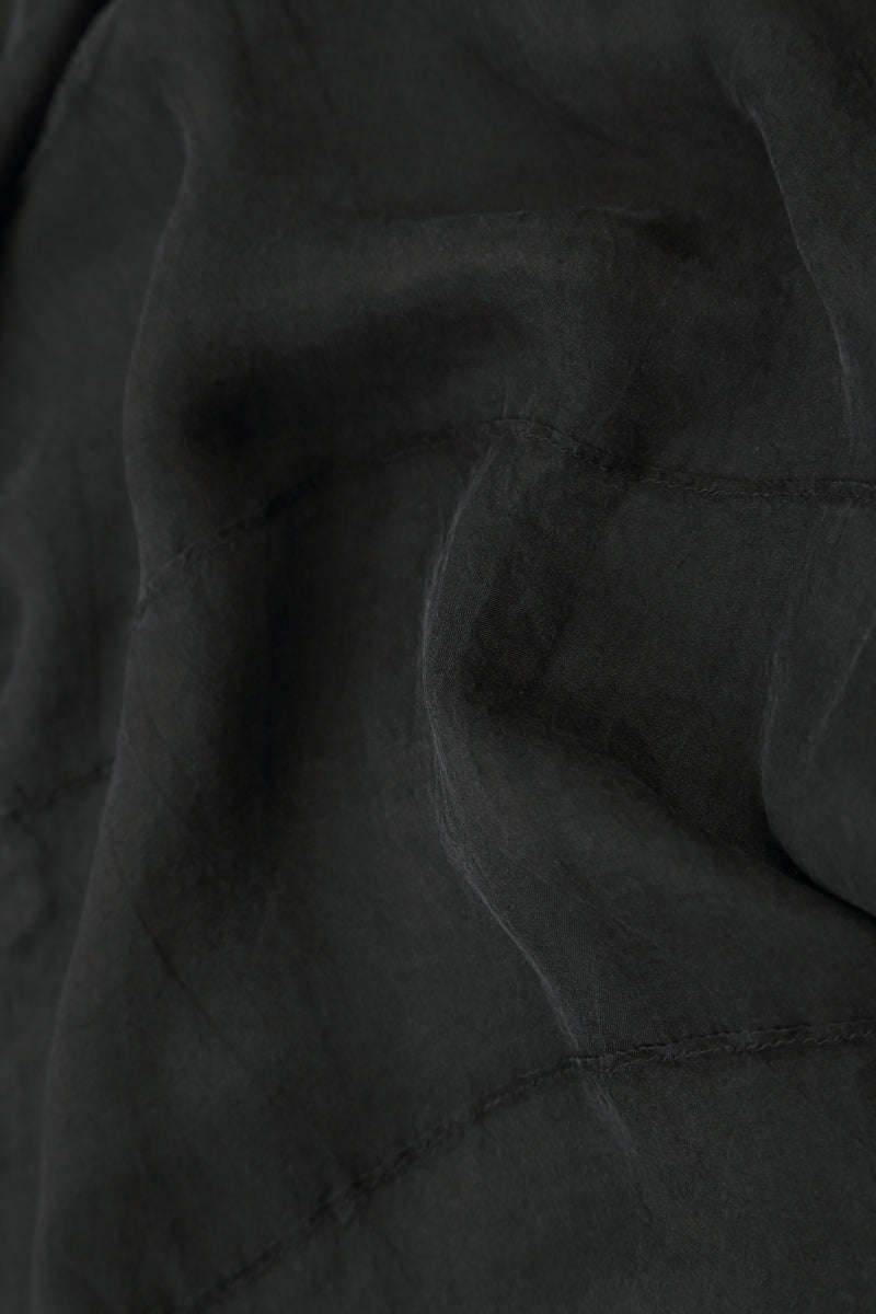 Frilled Black Silk Chiffon Skirt 5