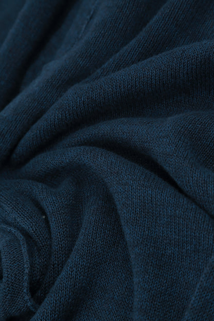 Front Pocket Navy Linen Cardigan 5