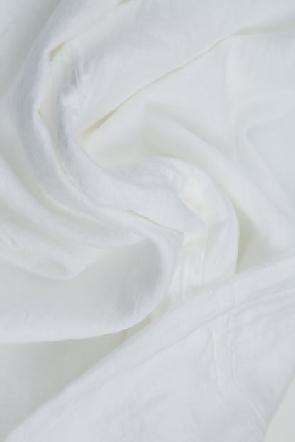 Front Ruffle White Linen Blouse 5