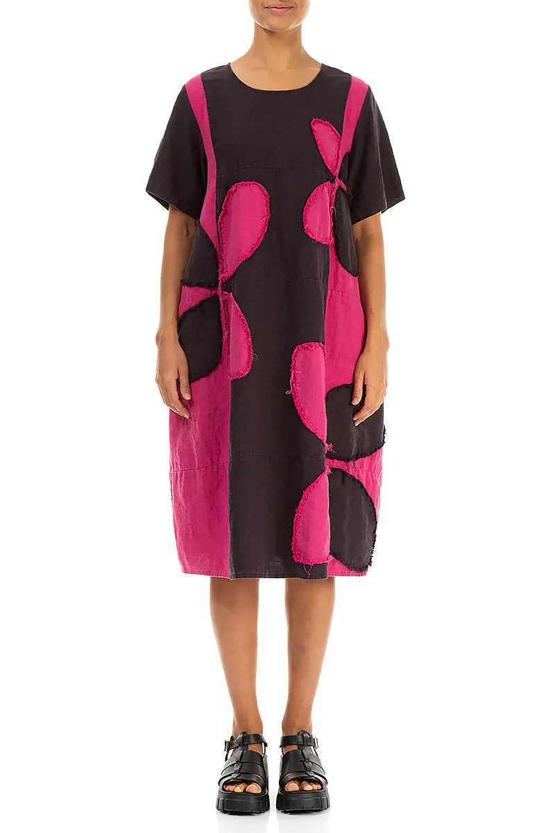 Fuchsia Petal Linen Dress 2