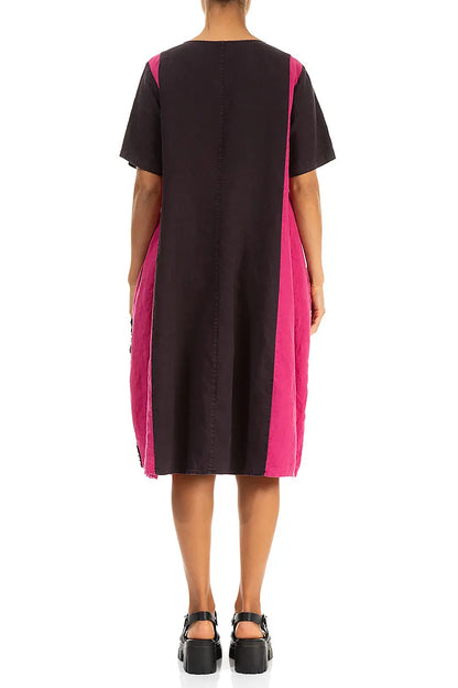 Fuchsia Petal Linen Dress 3