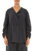 Gathered Graphite Linen Jacket 1