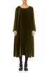 Golden Lime Silk Velvet Shift Dress 1