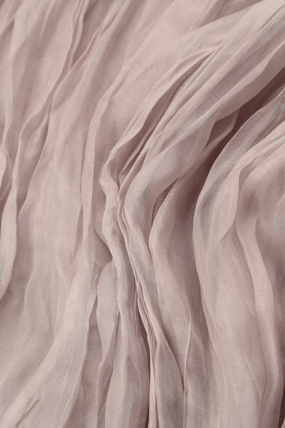 Greige Crumpled Silk Chiffon Skirt 4