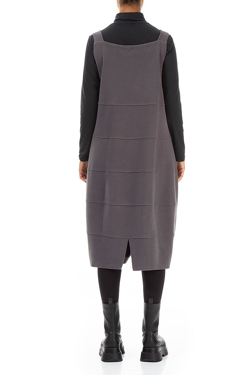 Grey Cotton Jersey Balloon Dungaree Dress 2