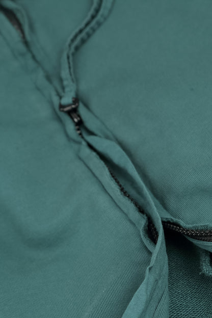 Robe-veste à capuche en Coton Turquoise profond