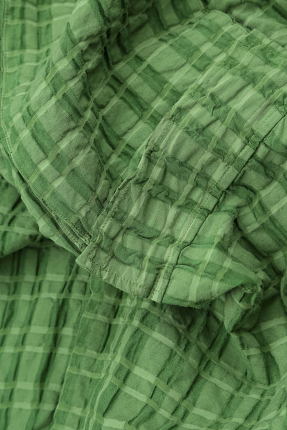 Hooded Loose Shamrock Green Linen Cotton Jacket 6