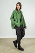 Hooded Loose Shamrock Green Linen Cotton Jacket 1