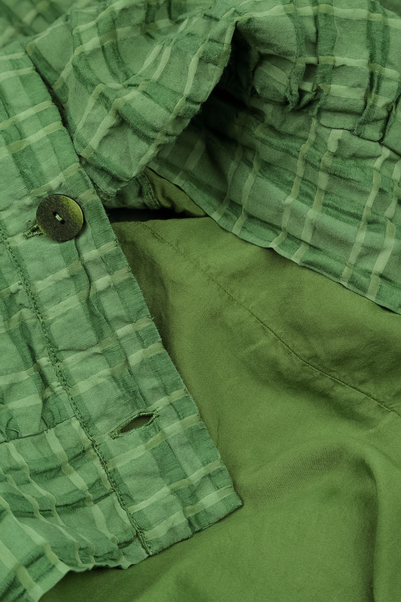 Hooded Loose Shamrock Green Linen Cotton Jacket 7