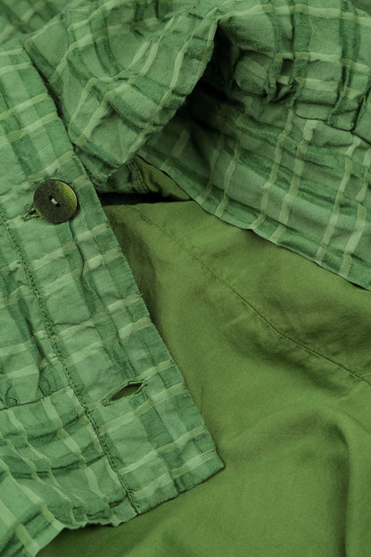 Hooded Loose Shamrock Green Linen Cotton Jacket 7