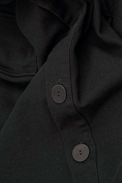 Hooded Black Stretch Cotton Coat 5
