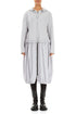 Hooded Pearl Grey Cotton Jacket Dress 1