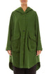 Hooded Shamrock Green Stretch Cotton Coat 1