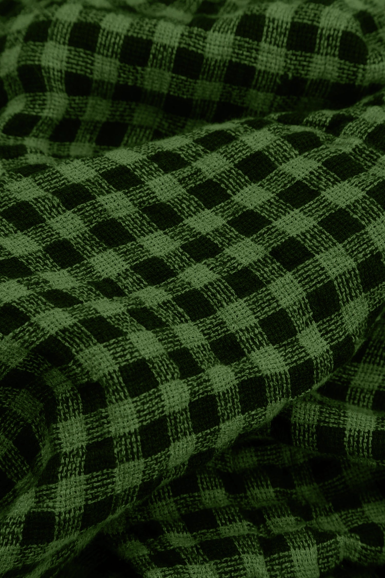 Floaty Shamrock Green Check Linen Midi Dress 5