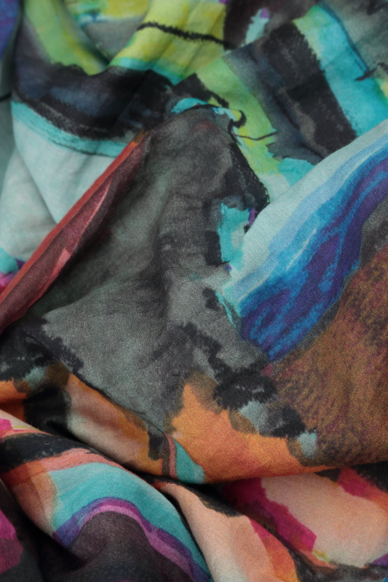 Layered Abstract Silk Cotton Blouse 5